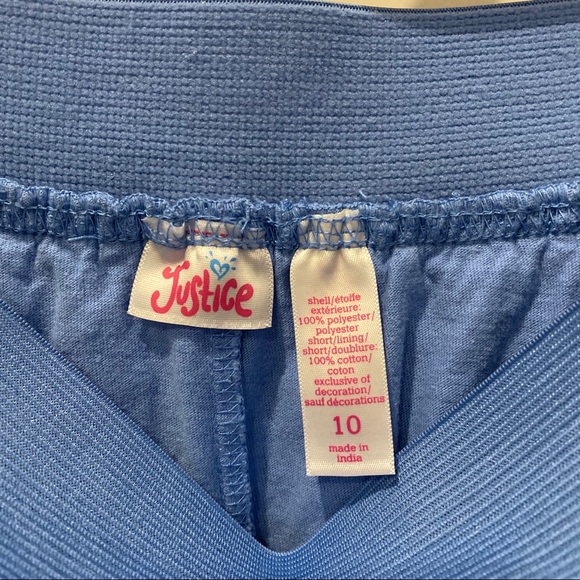 2/$10 Justice Blue Flower Skirt Skort Girls Size 10 - Picture 2 of 2